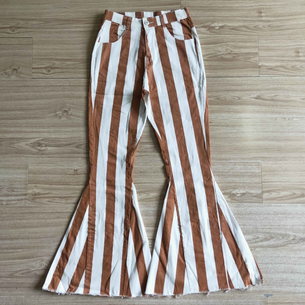NWT Rust Western Striped Flare Women's Denim Jeans Size 26x30